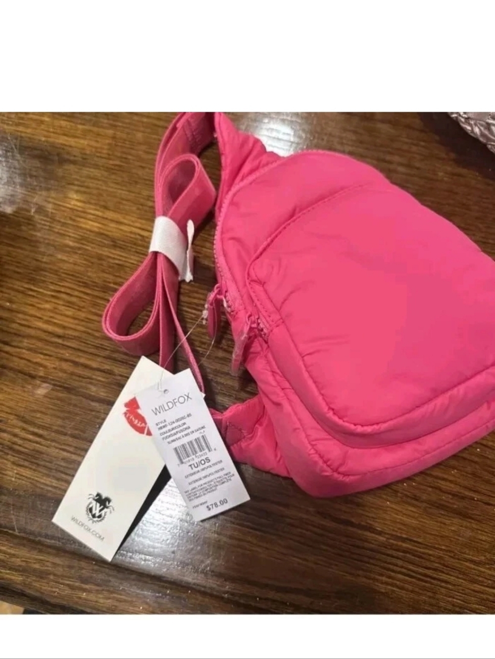 Wildfox Hot Pink Quilted Mini Crossbody Bag with Strap - Picture 2 of 6